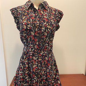 DEX Button Front Floral Print Dress with POCKETS